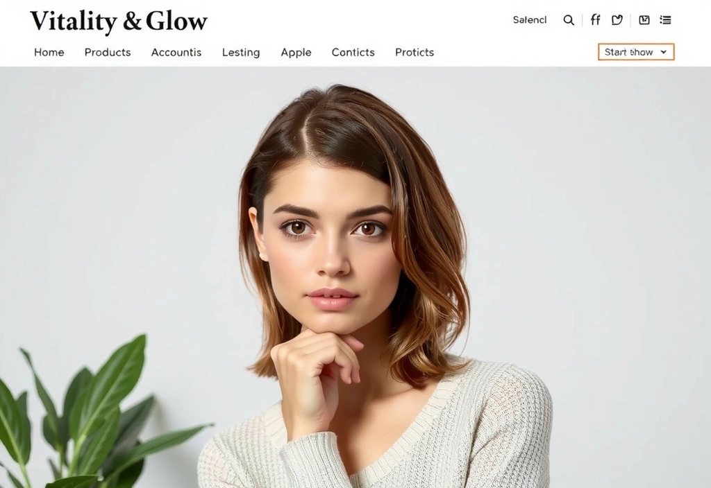 Woman looking thoughtfully at skincare products